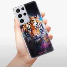 iSaprio Silikonové pouzdro - Abstract Tiger pro Samsung Galaxy S21 Ultra