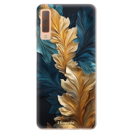 iSaprio Silikonové pouzdro - GoldBlue Leaves 02 pro Samsung Galaxy A7 (2018)