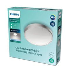 Philips LED Koupelnové stropní přisazené svítidlo Philips DORIS CL257 8718699758943 17W 1700lm 4000K IP44 31,3cm niklové