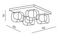AZZARDO Stropní přisazené svítidlo AZzardo Happy 4 top AZ0485 G9 4x40W IP20 40cm chromové