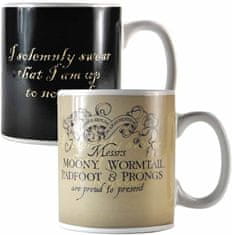 CurePink Proměňovací keramický hrnek Harry Potter: Marauder's Map - Pobertův plánek (objem 400 ml)