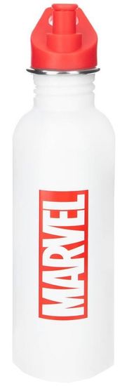 CurePink Nerezová outdoor láhev na pití Marvel Classics: Hlavní Logo (objem 700 ml)