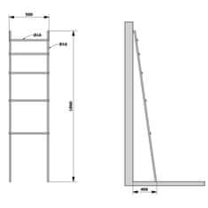 SAPHO DEBUT sušák ručníků na opření 500x1860x32mm, černá mat SE121 - Sapho