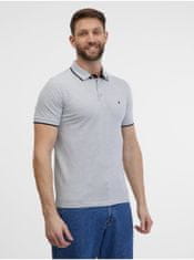 Jack&Jones Šedé žíhané polo tričko Jack & Jones Paulos L