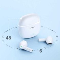 Joyroom Bezdrátová sluchátka TWS ENC vodotěsná IPX4 Bluetooth 5.3 bílá JR-TL11 Joyroom