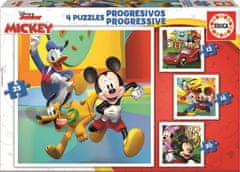 Educa Puzzle Mickey a přátelé 4v1 (12,16,20,25 dílků)