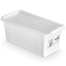 EDANTI Plastový Úložný Box S Víkem Uzavíratelný Krabicka Organiser Na Oblečení Bílý 8 L