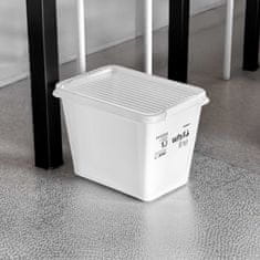 EDANTI Plastový Úložný Box S Víkem Uzavíratelný Krabicka Organiser Na Oblečení Bílý 19 L