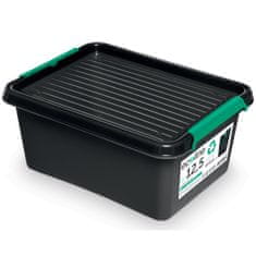 EDANTI Plastový Úložný Eco Box S Víkem Uzavíratelný Organiser Pro Garáž Dílny 12,5 L