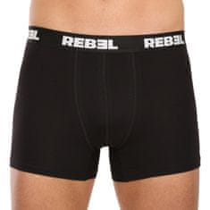 Nedeto 3PACK pánské boxerky Rebel černé (3NBR001) - velikost XXL