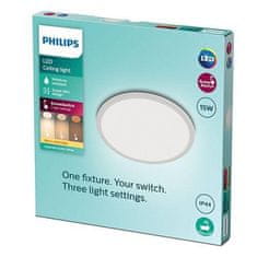 Philips LED Koupelnové stropní svítidlo Philips Superslim CL550 8719514327184 15W 1300lm 2700K IP44 25cm bílé, 3-krokové stmívání