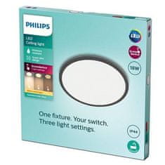 Philips LED Koupelnové stropní svítidlo Philips Superslim CL550 8719514327283 18W 1500lm 2700K IP44 30cm černé, 3-krokové stmívání