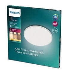 Philips LED Stropní přisazené svítidlo Philips Superslim CL550 8719514327061 22W 2000lm 2700K IP20 43cm bílé, 3-krokové stmívání