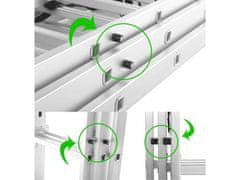 Higher MULTIFUNKČNÍ HLINÍKOVÝ ŽEBŘÍK S ÚPRAVOU NA SCHODY 3X7 ML-607A