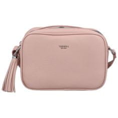 Tessra Milano Malá koženková crossbody Tess, růžová