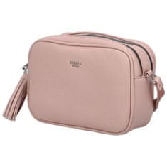 Tessra Milano Malá koženková crossbody Tess, růžová