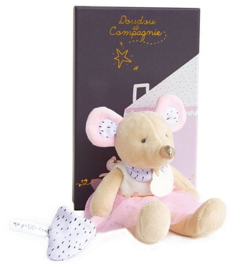 Doudou Dárková sada - Plyšová myš Suzy v tutu sukýnce 19 cm