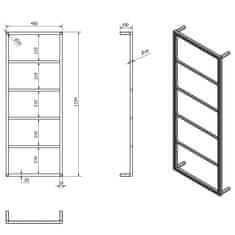 SAPHO SKA nástěnný sušák ručníků 450x1150x100mm, bílá mat SKA511 - Sapho