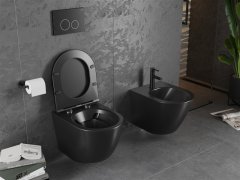 Mexen Mexen LENA BLACK WC závěsný klozet rimless, Slim, duroplast 3322XX85 - MEXEN