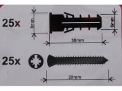 UNIHOUSE Hmoždinka plastová 25ks + ocelový vrut 25ks