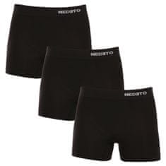 Nedeto 3PACK pánské boxerky bezešvé bambusové černé (3NDTB001S) - velikost L