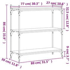 Vidaxl Knihovna se 3 policemi kouřový dub 80x30x86 cm kompozitní dřevo