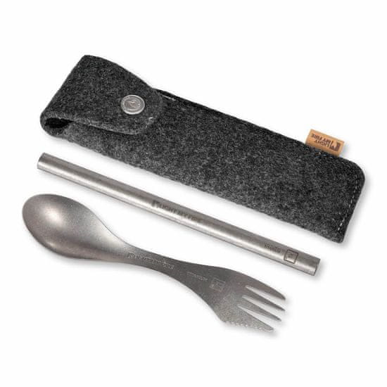 Light My Fire Spork´n Straw Kit Titanium in Merinowool Case