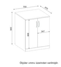 Kalune Design Koupelnová skříňka na pračku Benito bílá