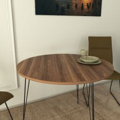 Kalune Design Kulatý jídelní stůl do obývacího pokoje Sandalf ořech