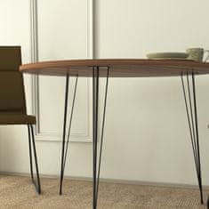 Kalune Design Kulatý jídelní stůl do obývacího pokoje Sandalf ořech