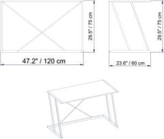 Kalune Design Psací stůl ANEMON ořech/černý