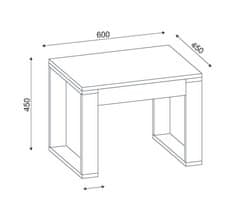 Kalune Design Konferenční stolek ARDA hnědo-bílý