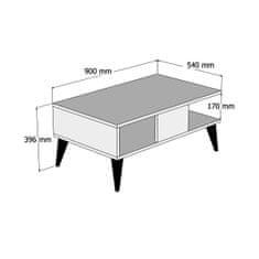 Kalune Design Konferenční stolek Lidya vlašský ořech/mramor