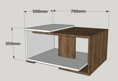 Kalune Design Konferenční stolek Modern bílý/ořech