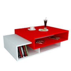 Kalune Design Konferenční stolek Tab červeno-bílý