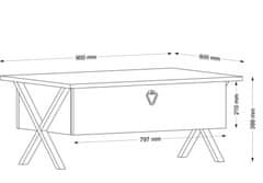 Kalune Design Konferenční stolek Zeth hnědý