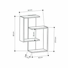 Kalune Design Moderní nástěnná polička Asir dub wotan/šedá