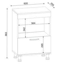Kalune Design Kuchyňská skříňka na mikrovlnou troubu Merkür bílá