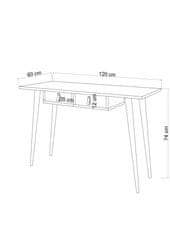 Kalune Design Psací stůl SOOMIN šedý/dub