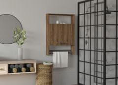 Kalune Design Závěsná koupelnová skříňka s věšákem na ručníky Ela ořech