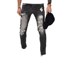 Dstreet Pánské t džínové kalhoty RIGASA tmavě šedé ux4152 s29