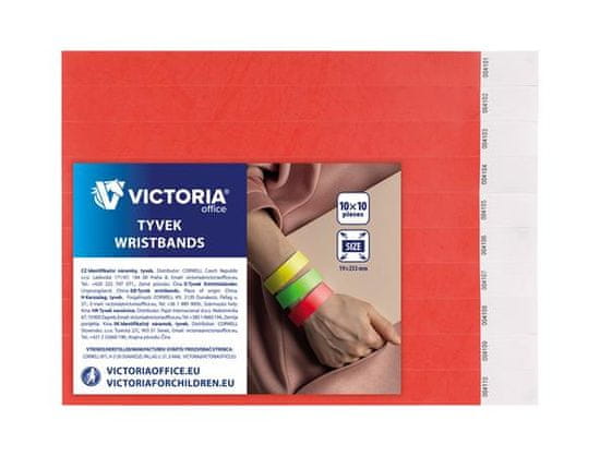 Victoria Identifikační náramky, 3/4", červená, tyvek