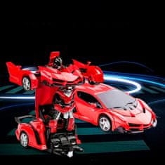 Netscroll Transformer auto, dálkově ovládané RC auto pro děti, 2 v 1 (auto a robot), 360° otáčení, 2,4 GHz závodní transformer, transformace auta na robota jedním kliknutím, odolné materiály, RoboAuto