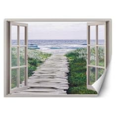 shumee Fototapeta, Window sea beach molo - 140x100