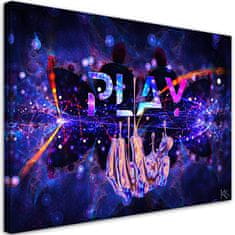 shumee Obraz na plátně, Play Neon s nápisem - 120x80