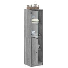 Vidaxl Highboard se skleněnými dvířky šedý sonoma 35 x 37 x 142 cm