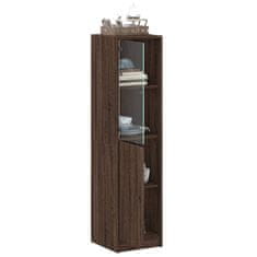 Vidaxl Highboard se skleněnými dvířky hnědý dub 35 x 37 x 142 cm