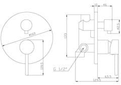 Invena 2-cestná nástěnná baterie dafni, round, černá (BP-88-4O2-A)