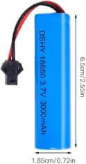 YUNIQUE GREEN-CLEAN 1 ks lithium-iontová baterie 3,7 V 3000 mAh zástrčka SM-2P kompatibilní s DE45 DE42 1:14 Off-road a driftové závody