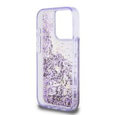 Guess  PC/TPU Liquid Glitter Gold Stripe Zadní Kryt pro iPhone 15 Pro Purple